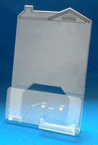 Indoor Plexiglas House Shaped Feature Sheet Holder  with One Business Card Holder