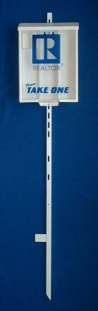 Outdoor Plexiglas Brochure Box with Top Quality 48 in. Angle Iron Lawn Stake - Set of 6