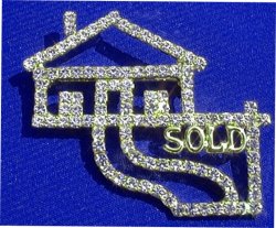 Pin Jewelry - Crystal House with Walkway - Gold