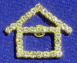 #40 Pin Jewelry - Small Simple House - Crystal