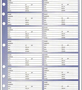 Large Telephone & Address Sheets – 8.5" x 11" (50 sheets)