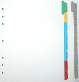 Large Planner Index Tabs – 8.5" x 11"