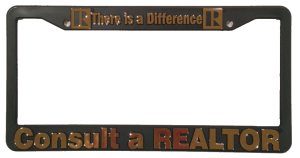 Plastic License Plate Frame  - REALTOR® Logo - Black