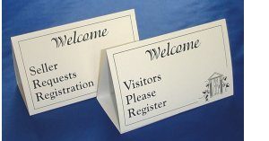Open House Guest Register Tent Sign