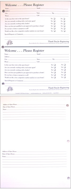 Large Open House Guest Register Refill - Two Entries Per Page