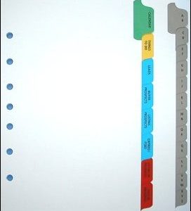 Standard Planner Index Tabs – 5.5" x 8.5"