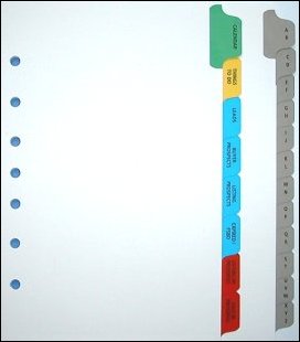 Standard Planner Index Tabs – 5.5" x 8.5"